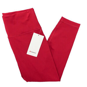 New Lululemon Size 14 Wunder Train High Rise Tight 25" RUBR Ruby Red $98